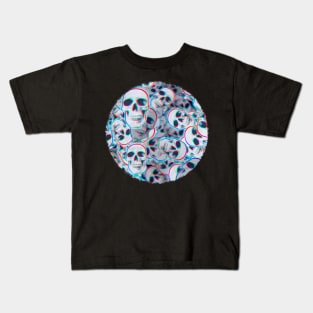 Glitch Skull Pattern Kids T-Shirt